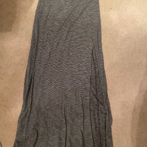 Striped Maxi Skirt with a Slit